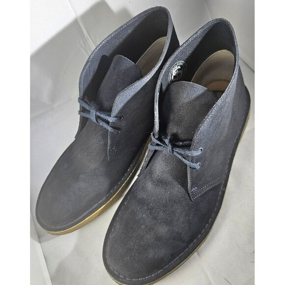 Clarks Men\'s Originals Desert Chukka  Dark Navy Blue Suede Boots  Size 10 main image 6
